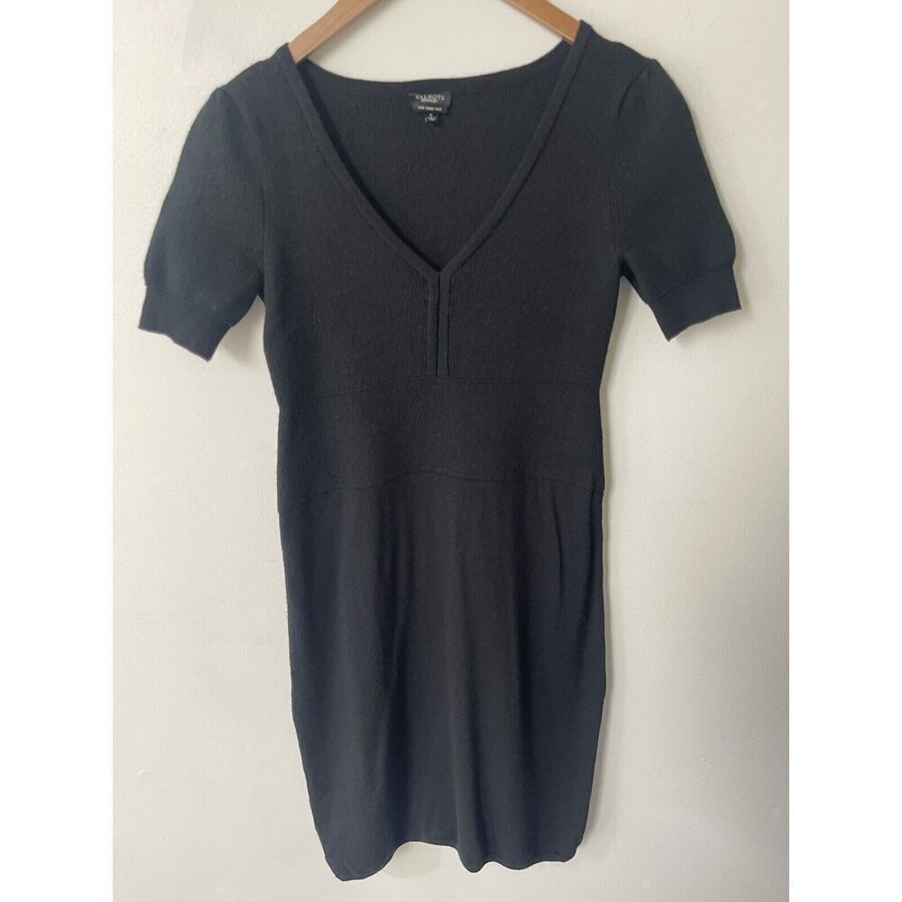 Talbots Black 100% Merino Wool Sweater Dress Womens Size Small Office Workwear